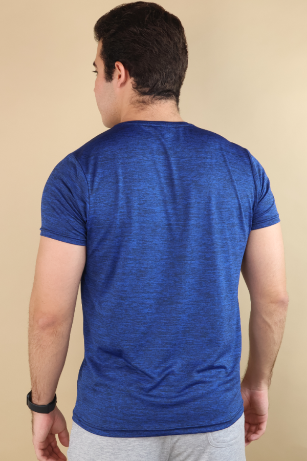 Playera Deportiva Hombre Running Gym Azul Rey Manga Corta